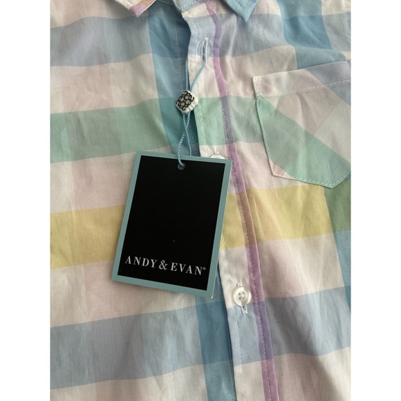 Andy & Evan Kids Pastel Check Plaid LS Button Down Shirt Size 2T NWT - Picture 6 of 9